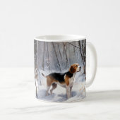 Beagle Laat het Sneeuwen Kerstmis Koffiemok (Voorkant rechts)