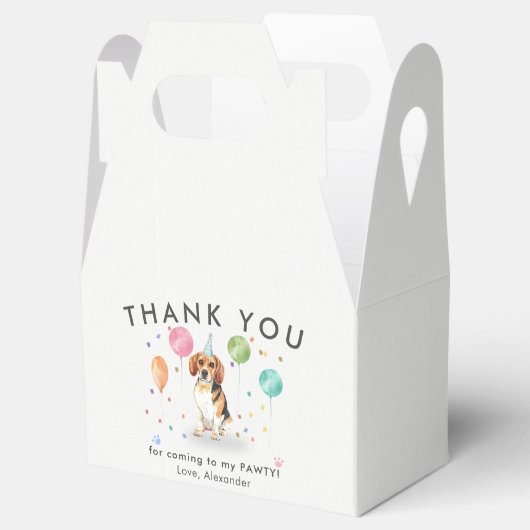 Beagle laat pawty puppy hond verjaardag dank u bedankdoosjes (Geopend)