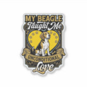 Beagle Leerde Me Onvoorwaardelijke Liefde Hond Har Sticker (Voorkant)