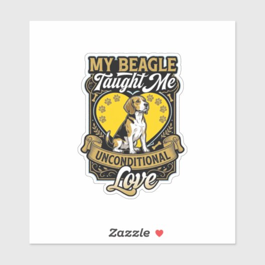 Beagle Leerde Me Onvoorwaardelijke Liefde Hond Har Sticker (Vel)