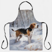 Beagle Let It Snow Kerstmis Schort (Voorkant)