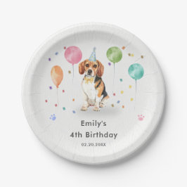 Beagle Lets Puppy Dog Kids Verjaardagsfeest Papieren Bordje