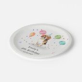 Beagle Lets Puppy Dog Kids Verjaardagsfeest Papieren Bordje (Gekanteld)