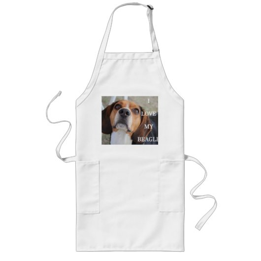 beagle liefde met zwart rood wit lang schort (Voorkant)