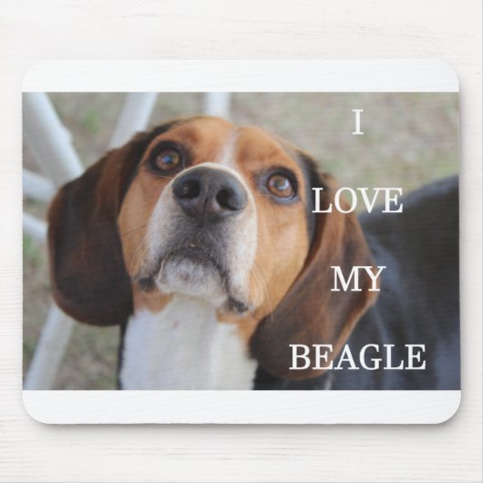 beagle liefde met zwart rood wit muismat (Voorkant)