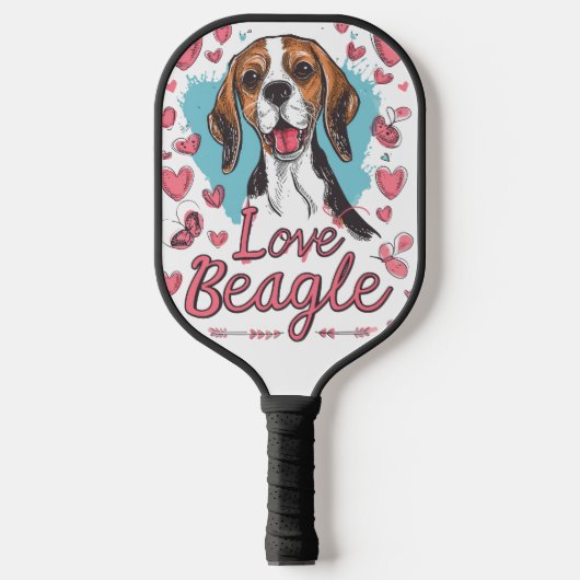 Beagle Liefde Pickleball Paddle (Voorkant)