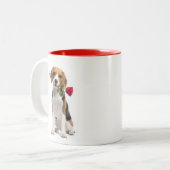 Beagle Liefde Tweekleurige Koffiemok (Voorkant links)