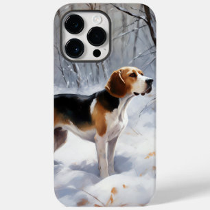 Beagle liet het sneeuwen Kerstmis Case-Mate iPhone 14 Pro Max Hoesje