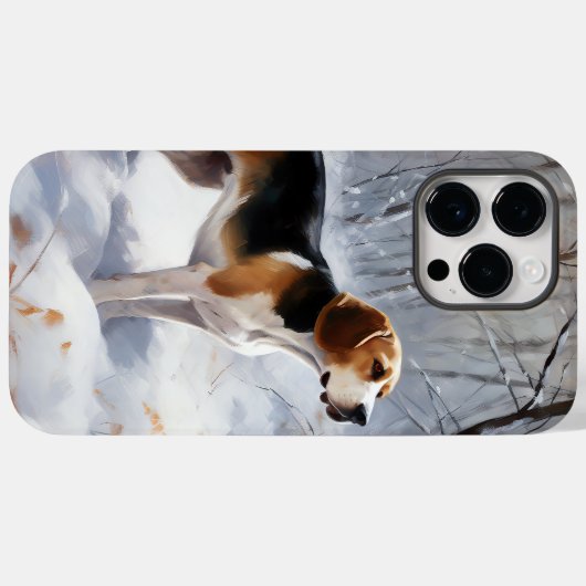 Beagle liet het sneeuwen Kerstmis Case-Mate iPhone Case (Achterkant (horizontaal))