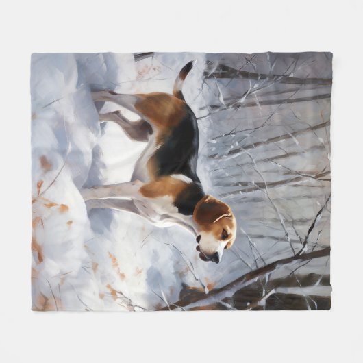 Beagle liet het sneeuwen Kerstmis Fleece Deken (Voorkant (Horizontaal))