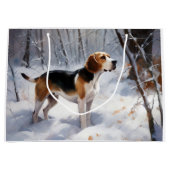 Beagle liet het sneeuwen Kerstmis Groot Cadeauzakje (Voorkant)