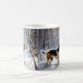 Beagle liet het sneeuwen Kerstmis Koffiemok (Center)