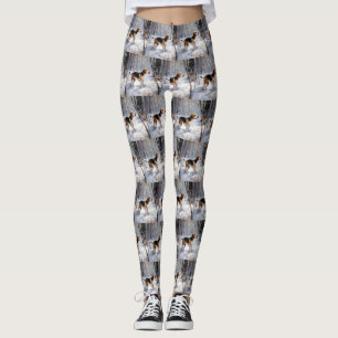 Beagle liet het sneeuwen Kerstmis Leggings