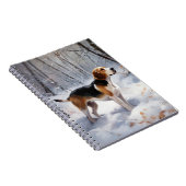 Beagle liet het sneeuwen Kerstmis Notitieboek (Rechterzijde)