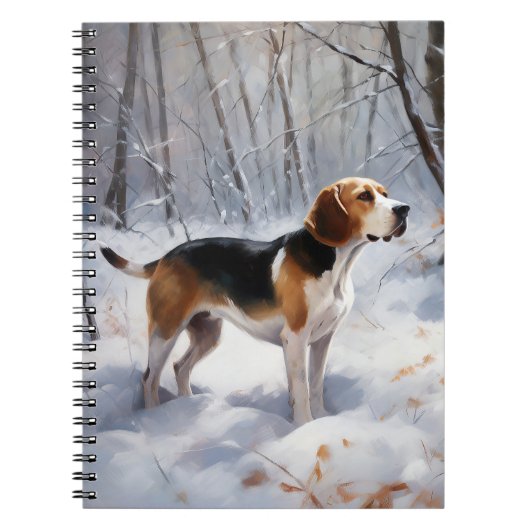 Beagle liet het sneeuwen Kerstmis Notitieboek (Voorkant)