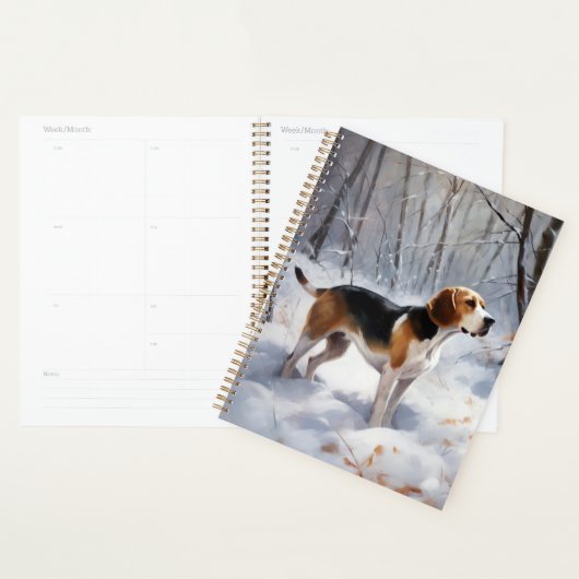 Beagle liet het sneeuwen Kerstmis Planner (Display)