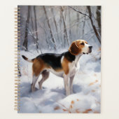 Beagle liet het sneeuwen Kerstmis Planner (Voorkant)
