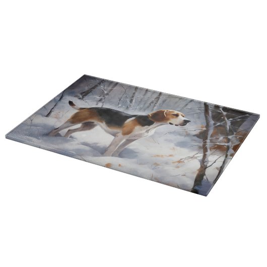 Beagle liet het sneeuwen Kerstmis Snijplank (Hoek)