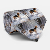 Beagle liet het sneeuwen Kerstmis Stropdas (Opgerold)