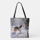 Beagle liet het sneeuwen Kerstmis Tote Bag (Achterkant)