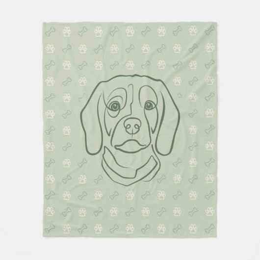 Beagle Lijn Kunst, Elegantie met Attitude Fleece Deken (Voorkant)
