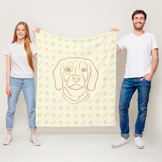 Beagle Lijn Kunst, Elegantie met Attitude Fleece Deken (In situ)