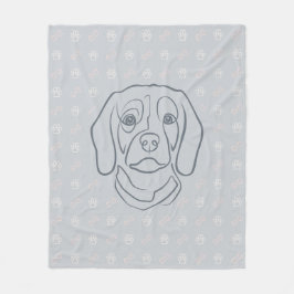 Beagle Lijn Kunst, Elegantie met Attitude Fleece Deken