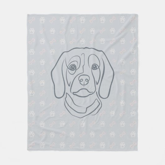Beagle Lijn Kunst, Elegantie met Attitude Fleece Deken (Voorkant)