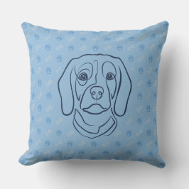 Beagle Lijn Kunst, Elegantie met Attitude Kussen