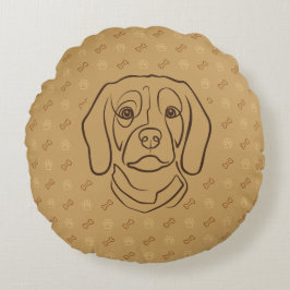 Beagle Lijn Kunst, Elegantie met Attitude Rond Kussen