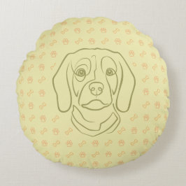 Beagle Lijn Kunst, Elegantie met Attitude Rond Kussen