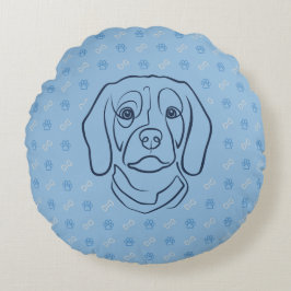 Beagle Lijn Kunst, Elegantie met Attitude Rond Kussen