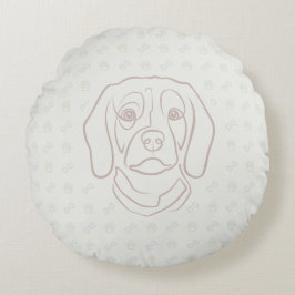 Beagle Lijn Kunst, Elegantie met Attitude Rond Kussen