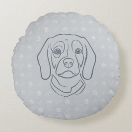 Beagle Lijn Kunst, Elegantie met Attitude Rond Kussen
