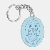 Beagle Lijn Kunst, Elegantie met Attitude Sleutelhanger (Voorkant Links)