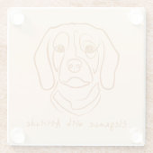 Beagle Line Art, Elegance with Attitude Glazen Onderzetter (Achterkant)