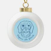 Beagle Line Art, Elegance with Attitude Keramische Bal Ornament (Voorkant)