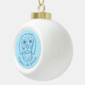 Beagle Line Art, Elegance with Attitude Keramische Bal Ornament (Rechts)