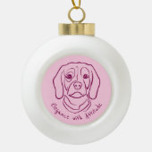Beagle Line Art, Elegance with Attitude Keramische Bal Ornament (Voorkant)