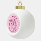 Beagle Line Art, Elegance with Attitude Keramische Bal Ornament (Rechts)