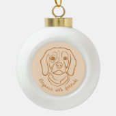 Beagle Line Art, Elegance with Attitude Keramische Bal Ornament (Voorkant)