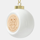Beagle Line Art, Elegance with Attitude Keramische Bal Ornament (Rechts)