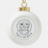 Beagle Line Art, Elegance with Attitude Keramische Bal Ornament (Voorkant)