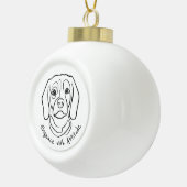 Beagle Line Art, Elegance with Attitude Keramische Bal Ornament (Rechts)