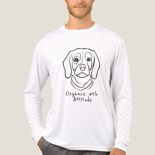 Beagle Line Art, Elegance with Attitude Tri-Blend Shirt (Voorkant volledig)