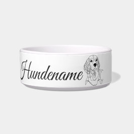 Beagle Line Art personalized bowl Voerbakje