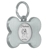 Beagle Line Art Personalized Tag Huisdieren Naamplaatje (Voorkant Links)