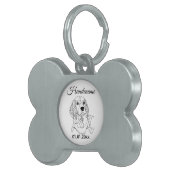 Beagle Line Art Personalized Tag Huisdieren Naamplaatje (Voorkant Rechts)