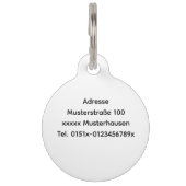 Beagle Line Art Personalized Tag Huisdierpenning (Achterkant)