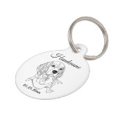 Beagle Line Art Personalized Tag Huisdierpenning (Zijkant)